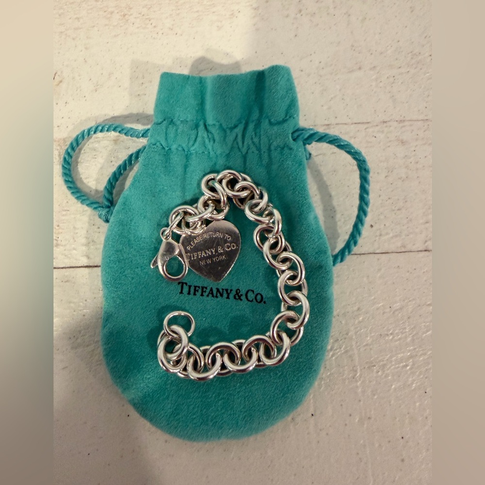 Tiffany & Co. 925 Sterling Silver Please Return To Tiffany Heart
Bracelet 7.5in